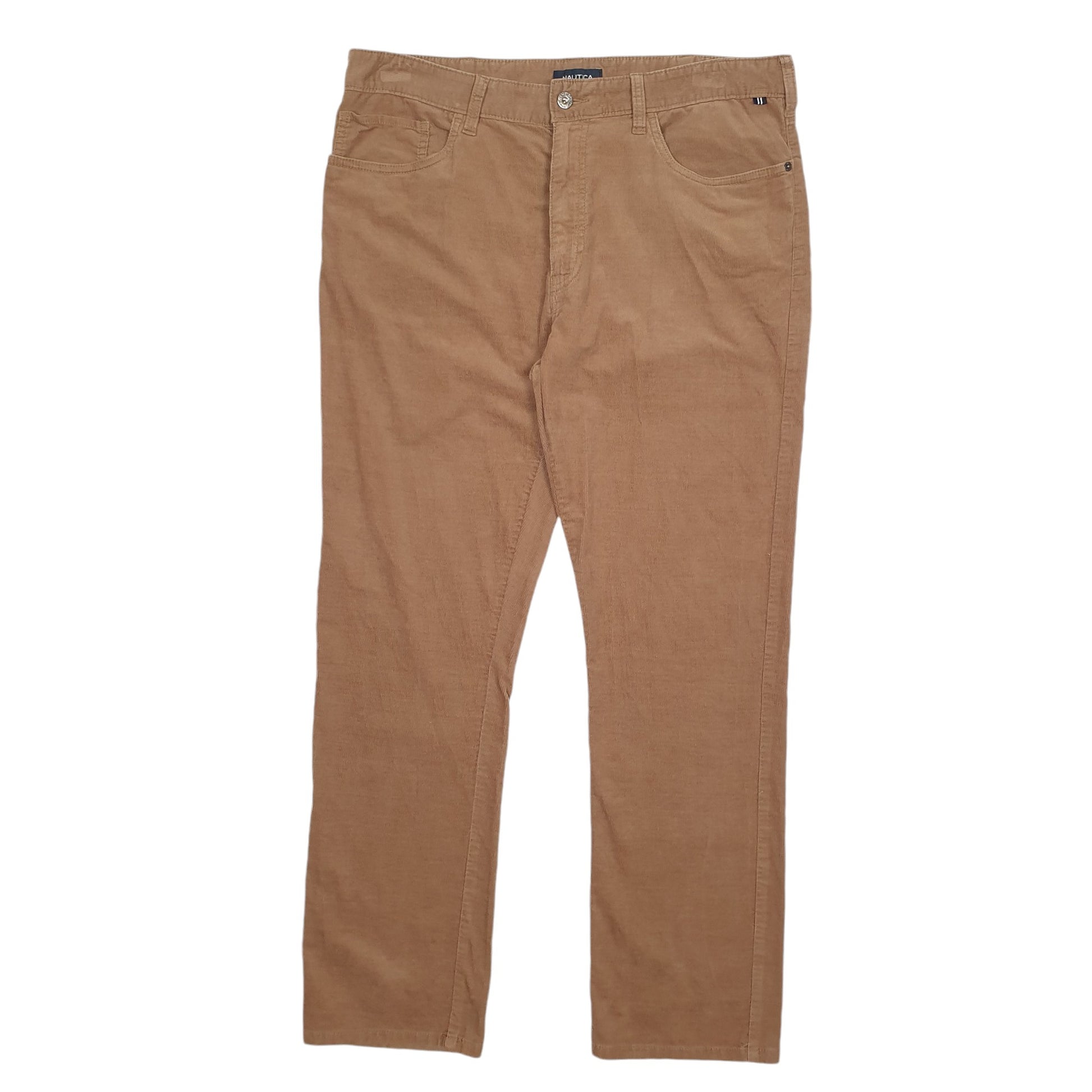Mens Brown Nautica Stretch Fit Corduroy Trousers