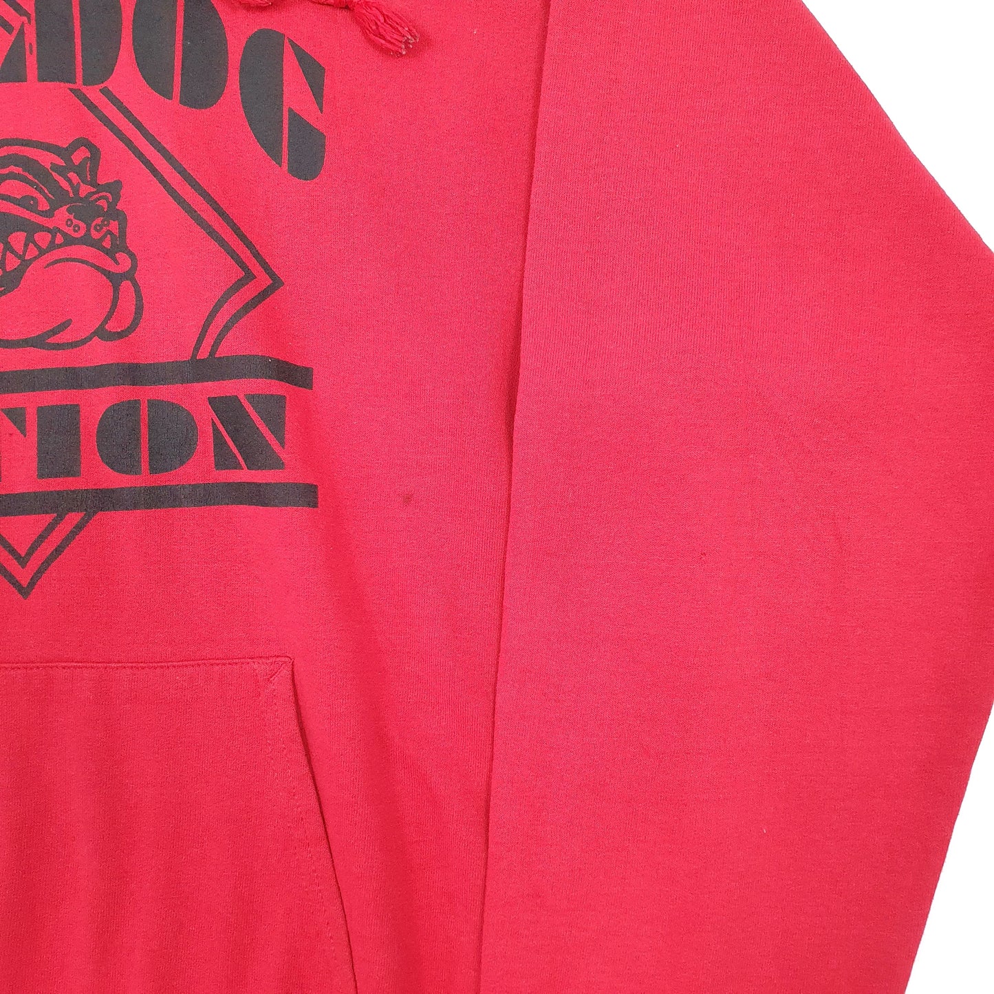 Mens Red Hanes Bulldog Nation Hoodie Jumper