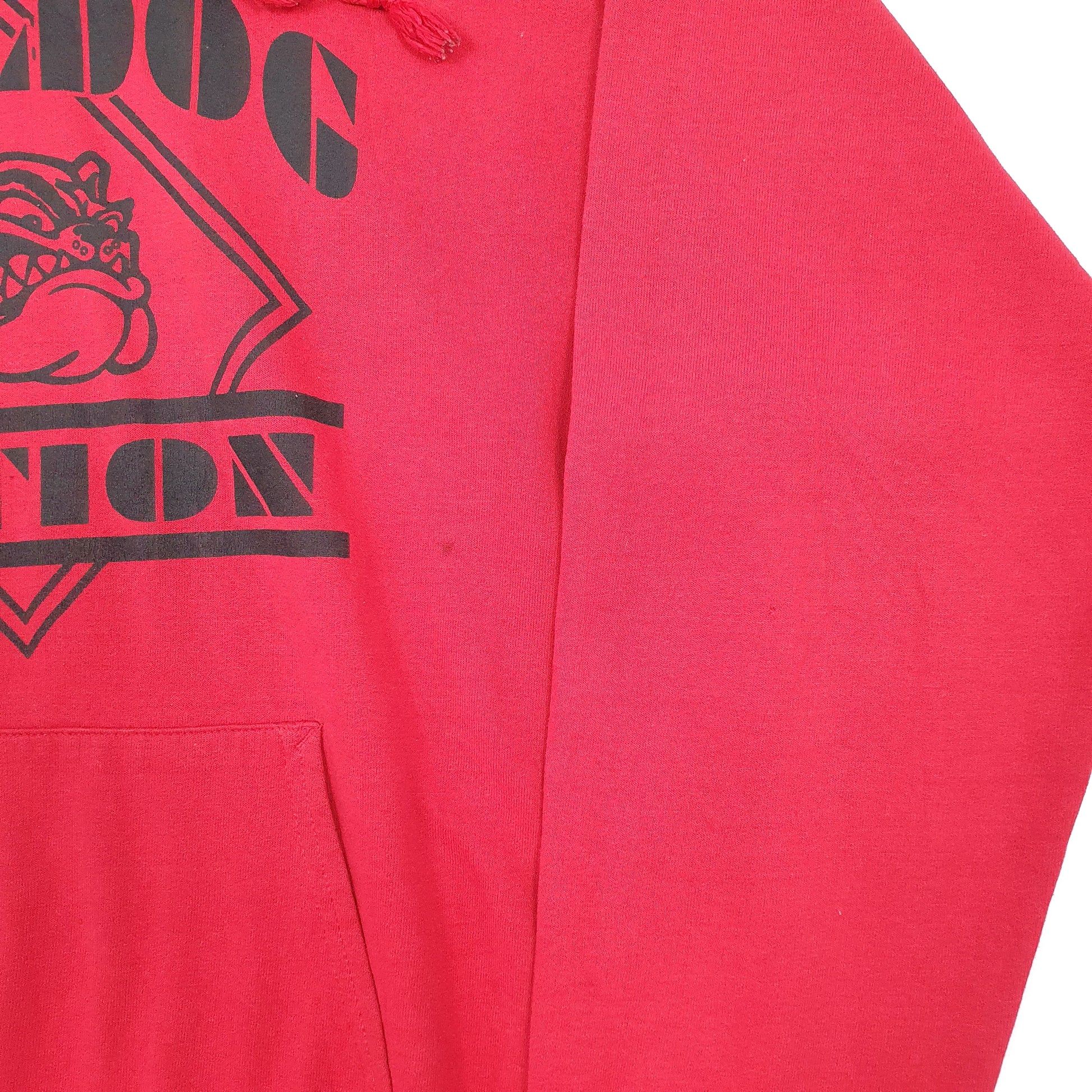 Mens Red Hanes Bulldog Nation Hoodie Jumper