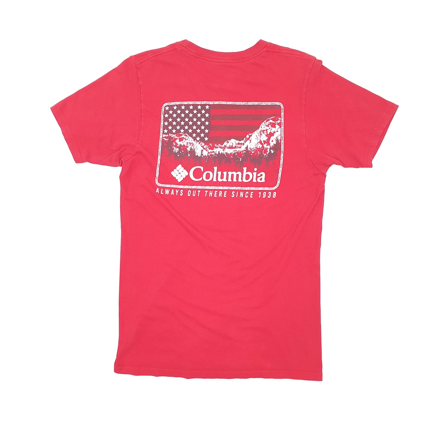 Mens Red Columbia Sportswear  Short Sleeve T Shirt