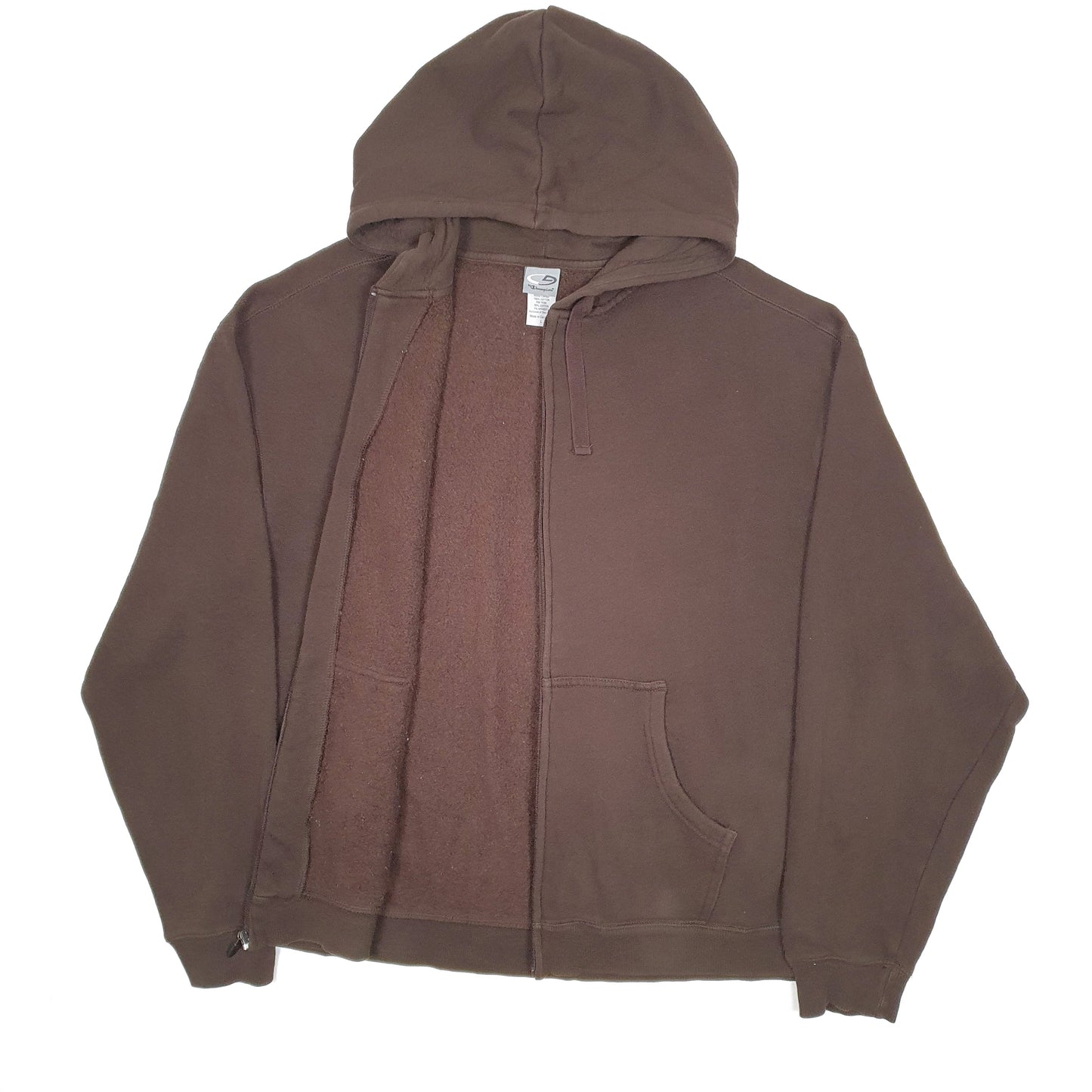 Mens Brown Champion Hoodie Full Zip Jumper