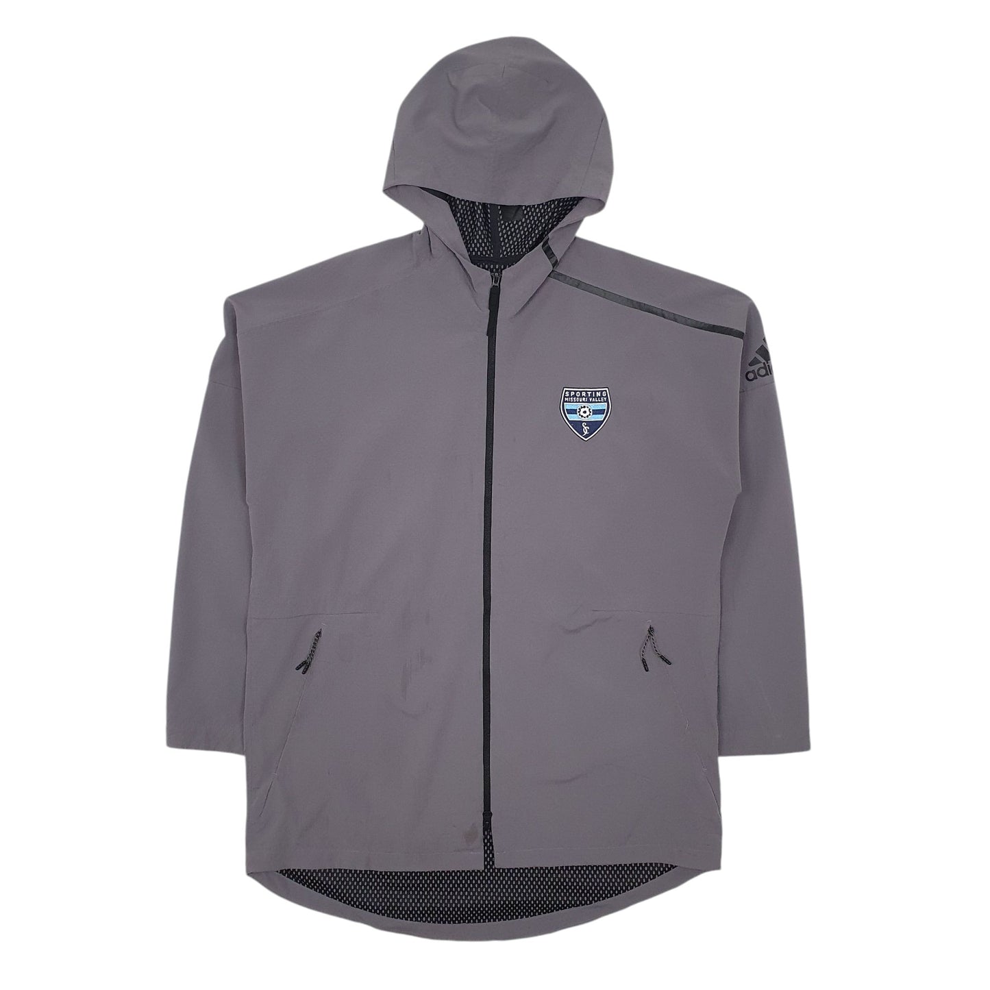 Mens Grey Adidas Sporting Missouri Valley Quarter Zip Coat