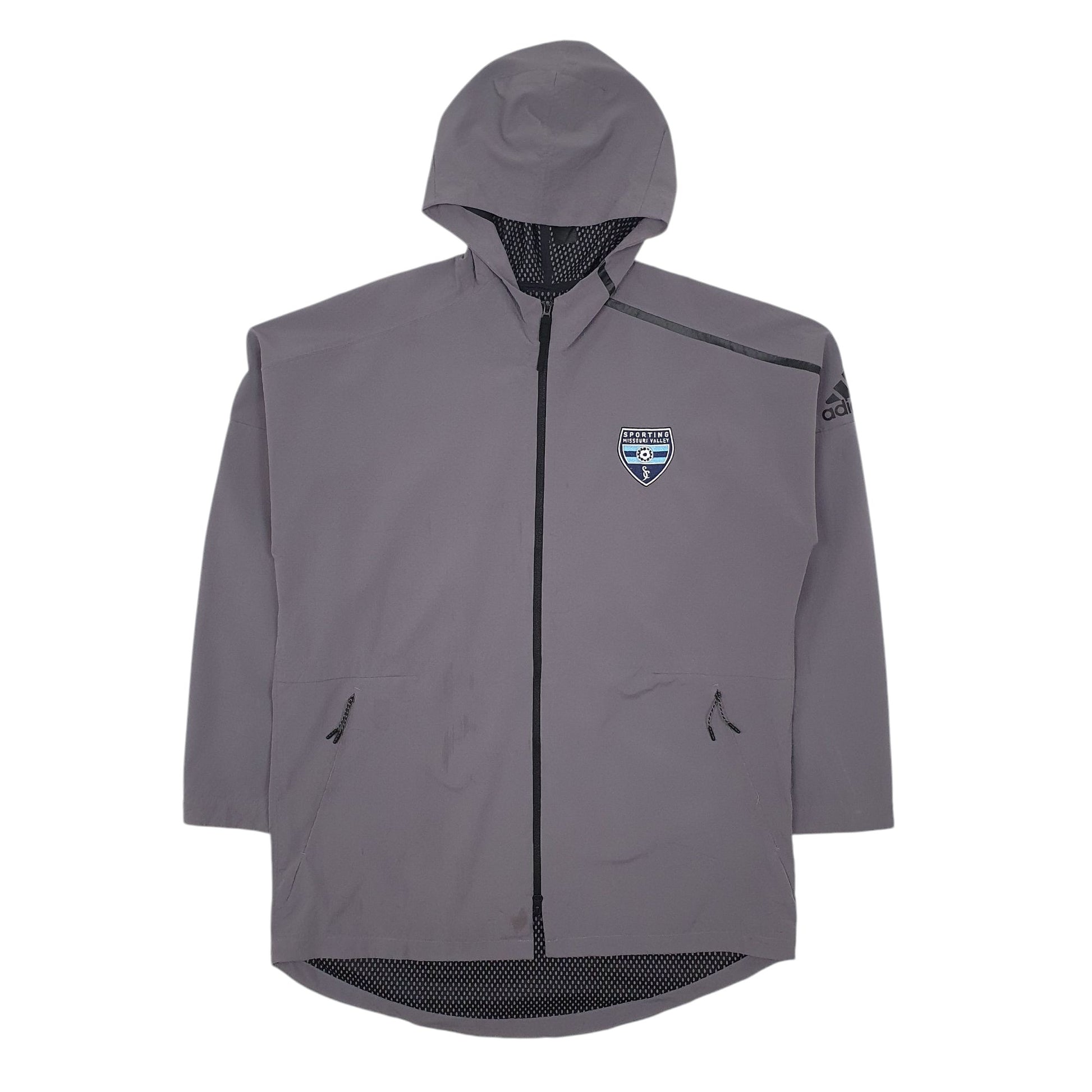 Mens Grey Adidas Sporting Missouri Valley Quarter Zip Coat