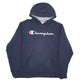 Mens Navy Champion Spellout Hoodie Jumper