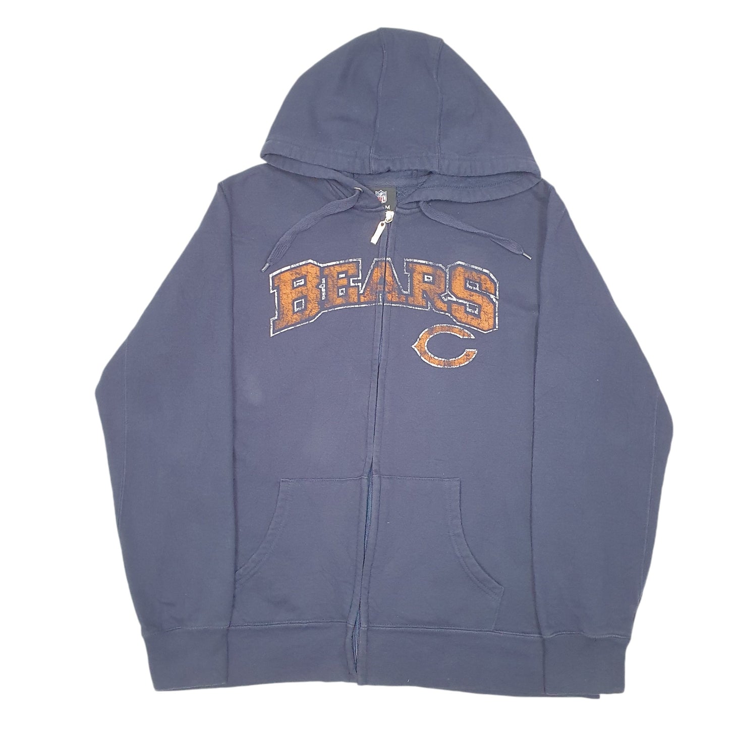 Womens Navy NFL Hoodie Chicago Bears American Football Spellout Full Zip Jumper