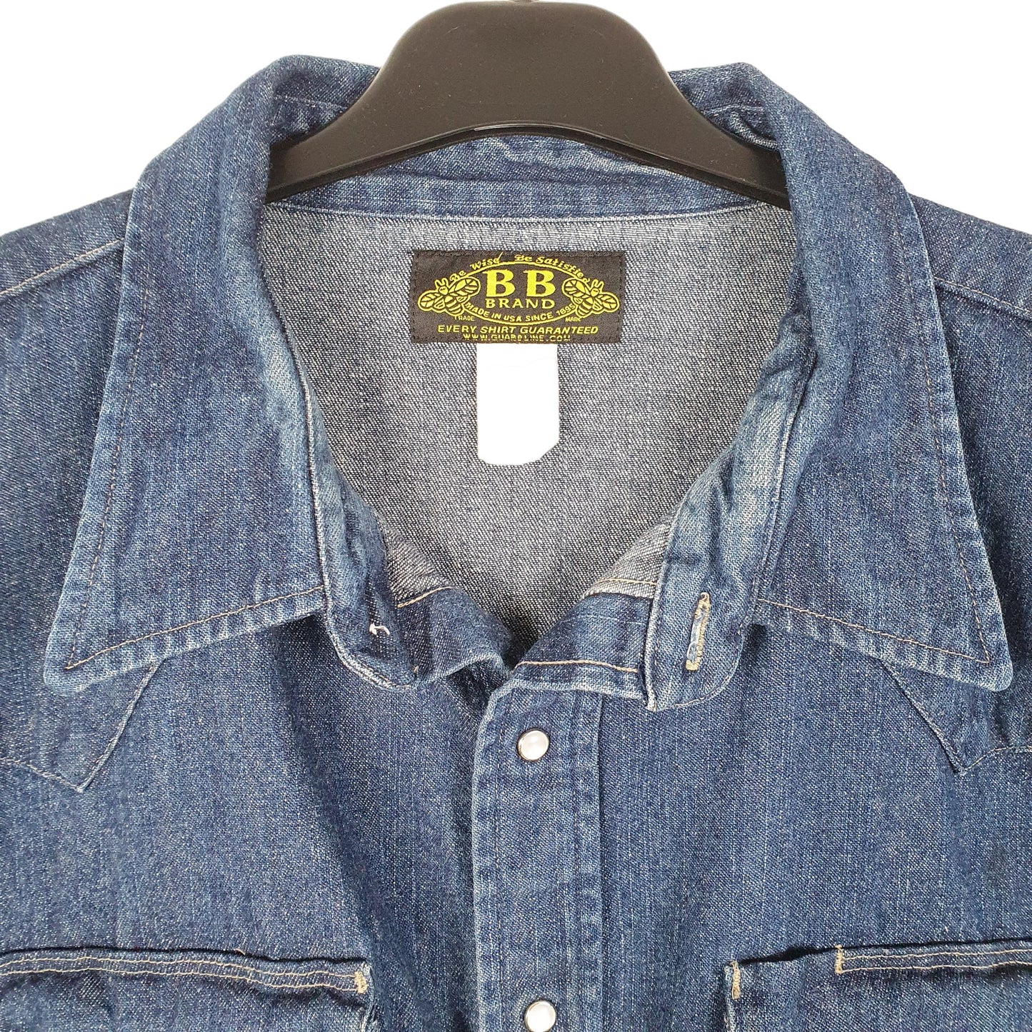 Mens Blue BB Brand Denim Western Long Sleeve Shirt
