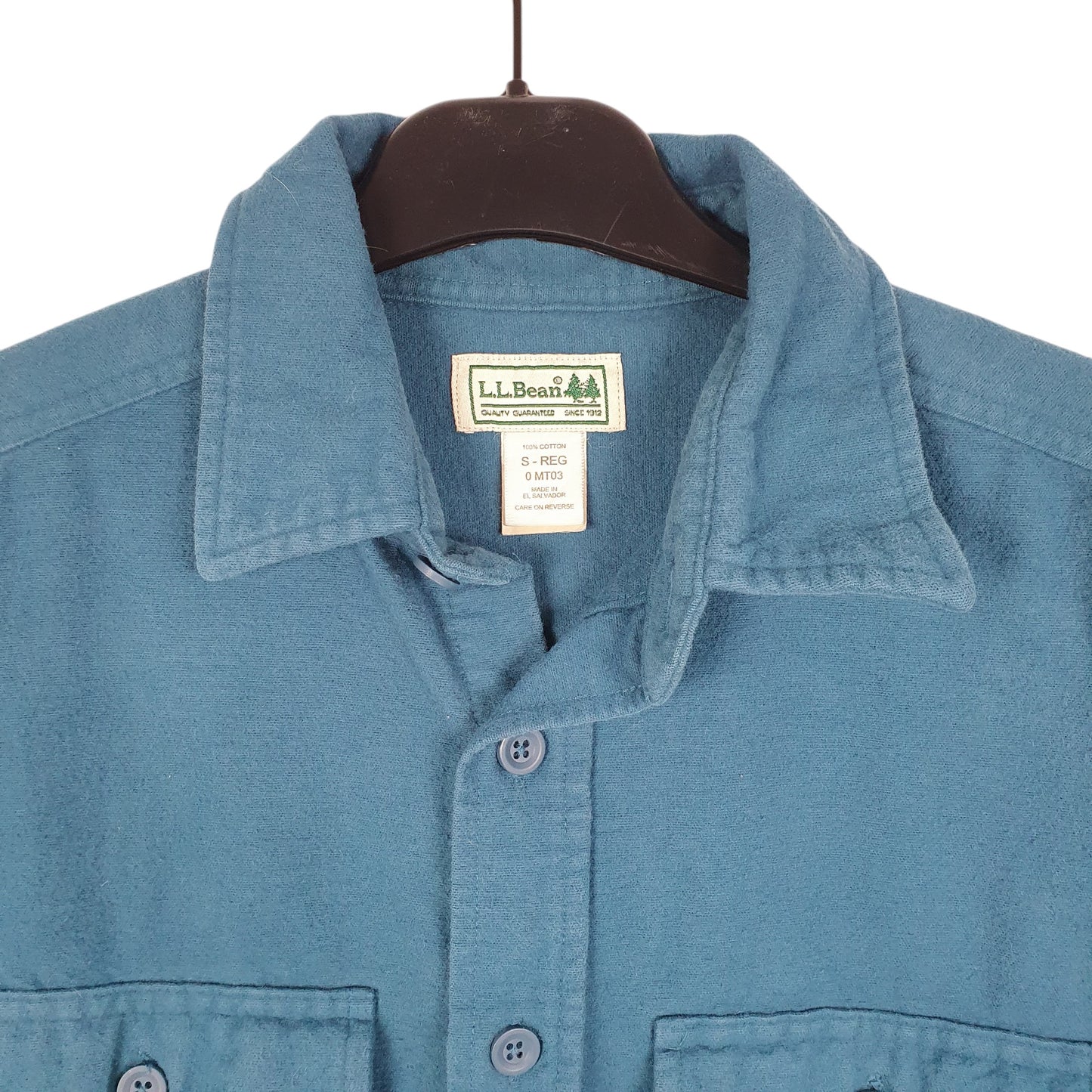 Mens Turquoise L.L.Bean Chamois Overshirt Shacket Long Sleeve Shirt