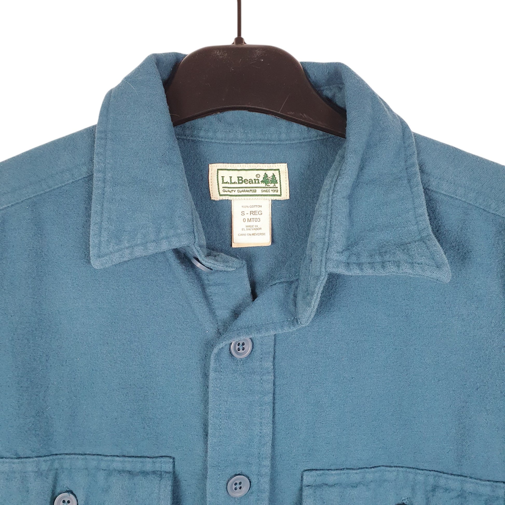Mens Turquoise L.L.Bean Chamois Overshirt Shacket Long Sleeve Shirt