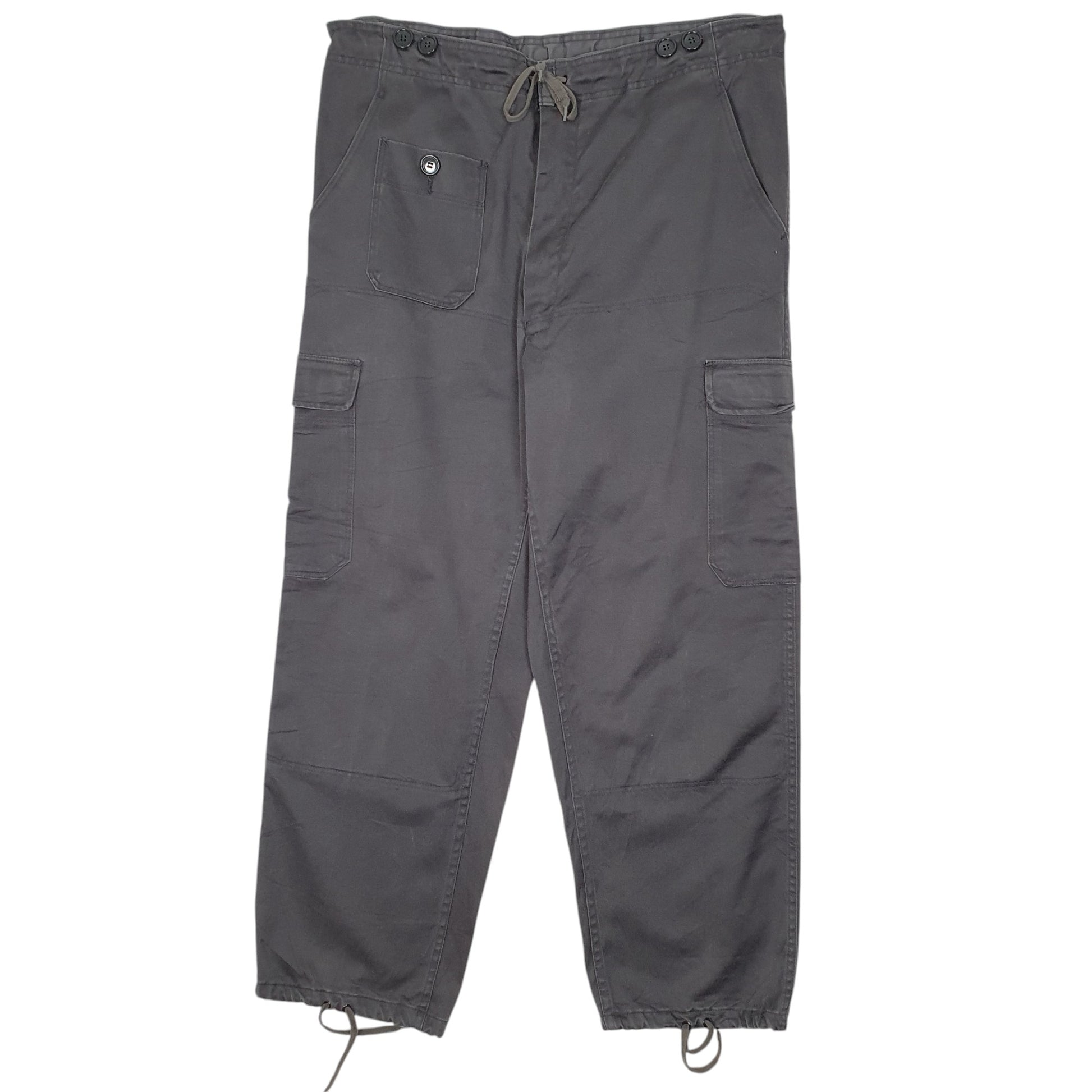Mens Grey Unbranded Workwear Military Cargo Trousers