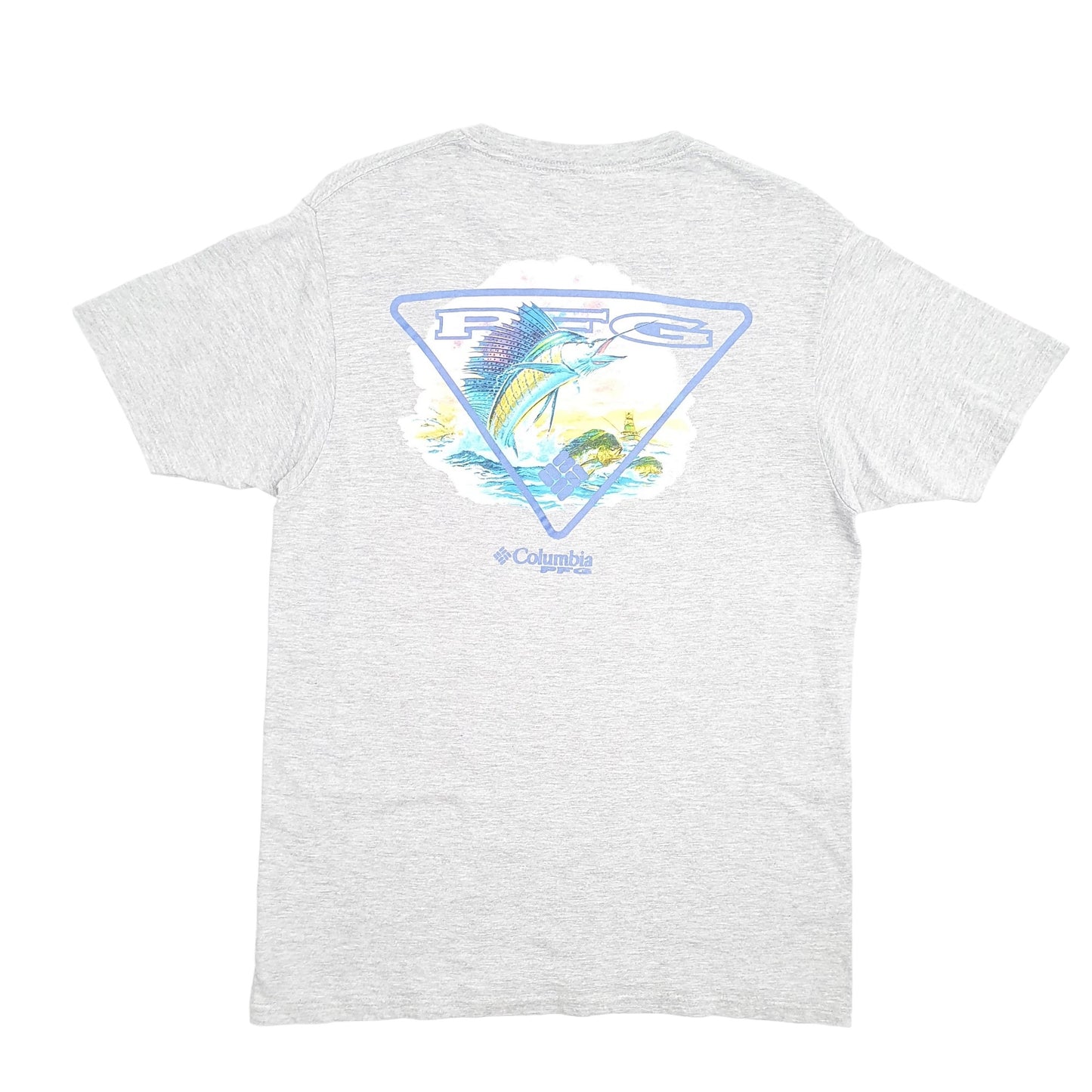 Mens Grey Columbia Sportswear PFG Fishing Short Sleeve T Shirt