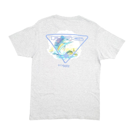 Mens Grey Columbia Sportswear PFG Fishing Short Sleeve T Shirt