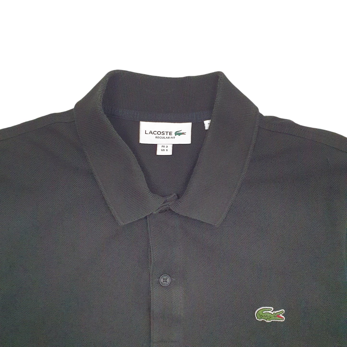 Mens Black Lacoste  Short Sleeve Polo Shirt