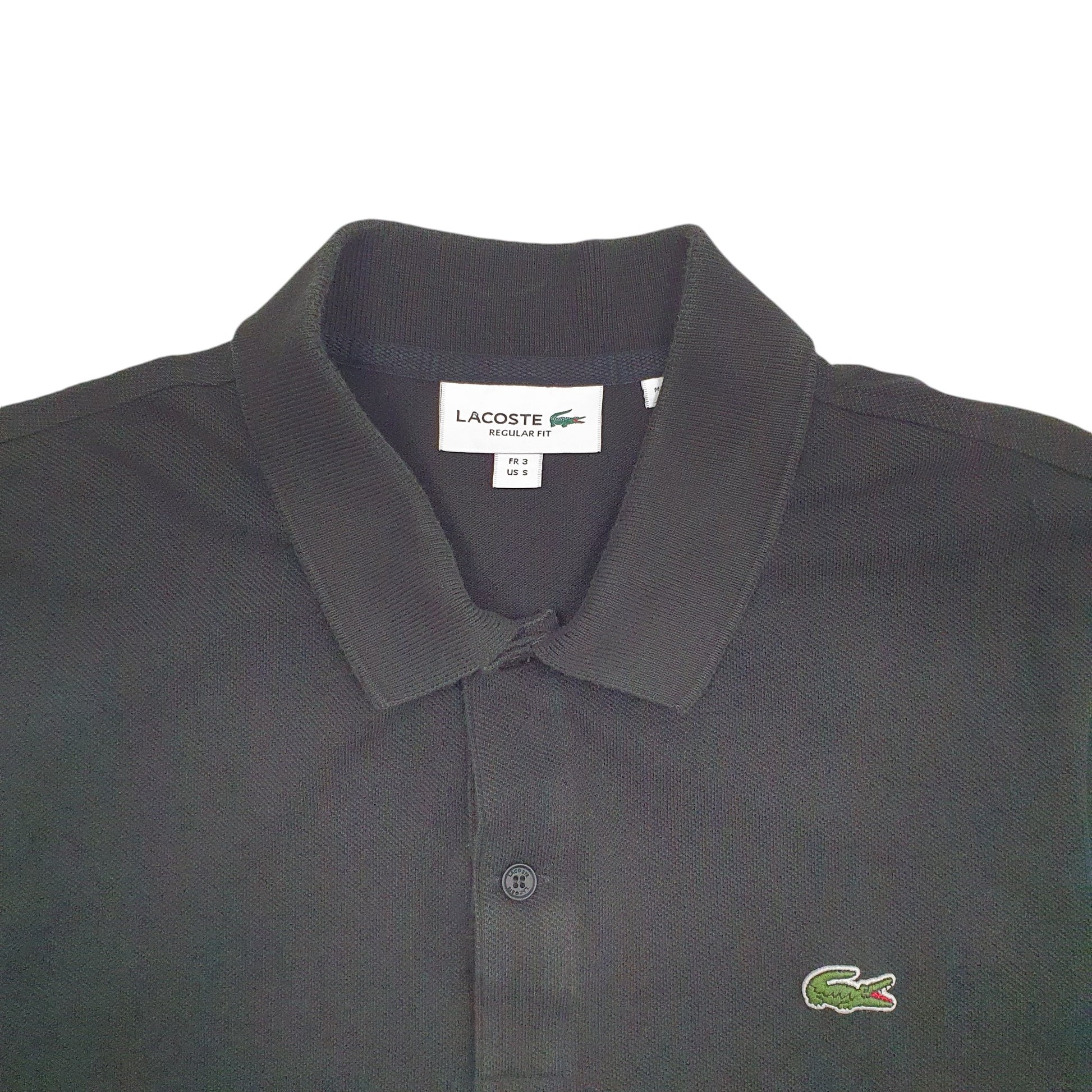 Mens Black Lacoste  Short Sleeve Polo Shirt