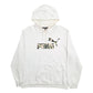 Mens White Puma Spellout Hoodie Jumper