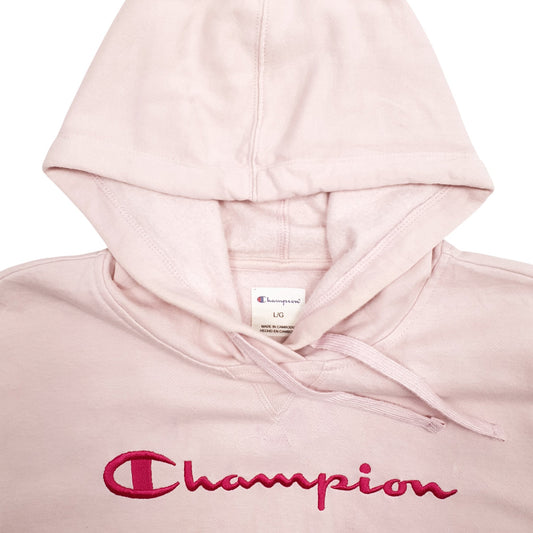 Mens Pink Champion Spellout Hoodie Jumper