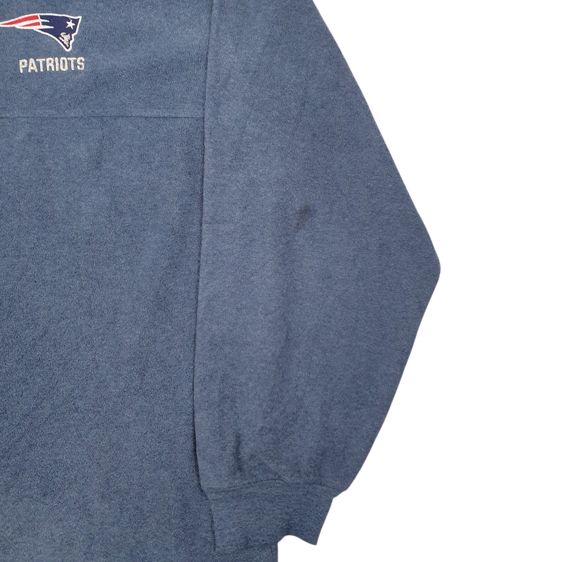 Mens Blue NFL New England Patriots. Quarter Zip Jumper