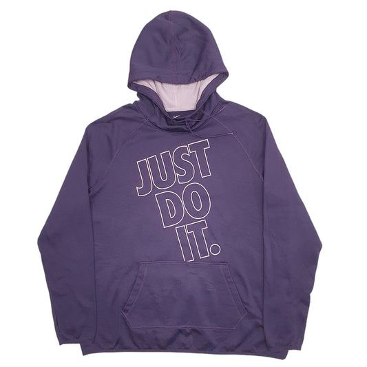 Mens Purple Nike Spellout Dri-Fit Hoodie Jumper