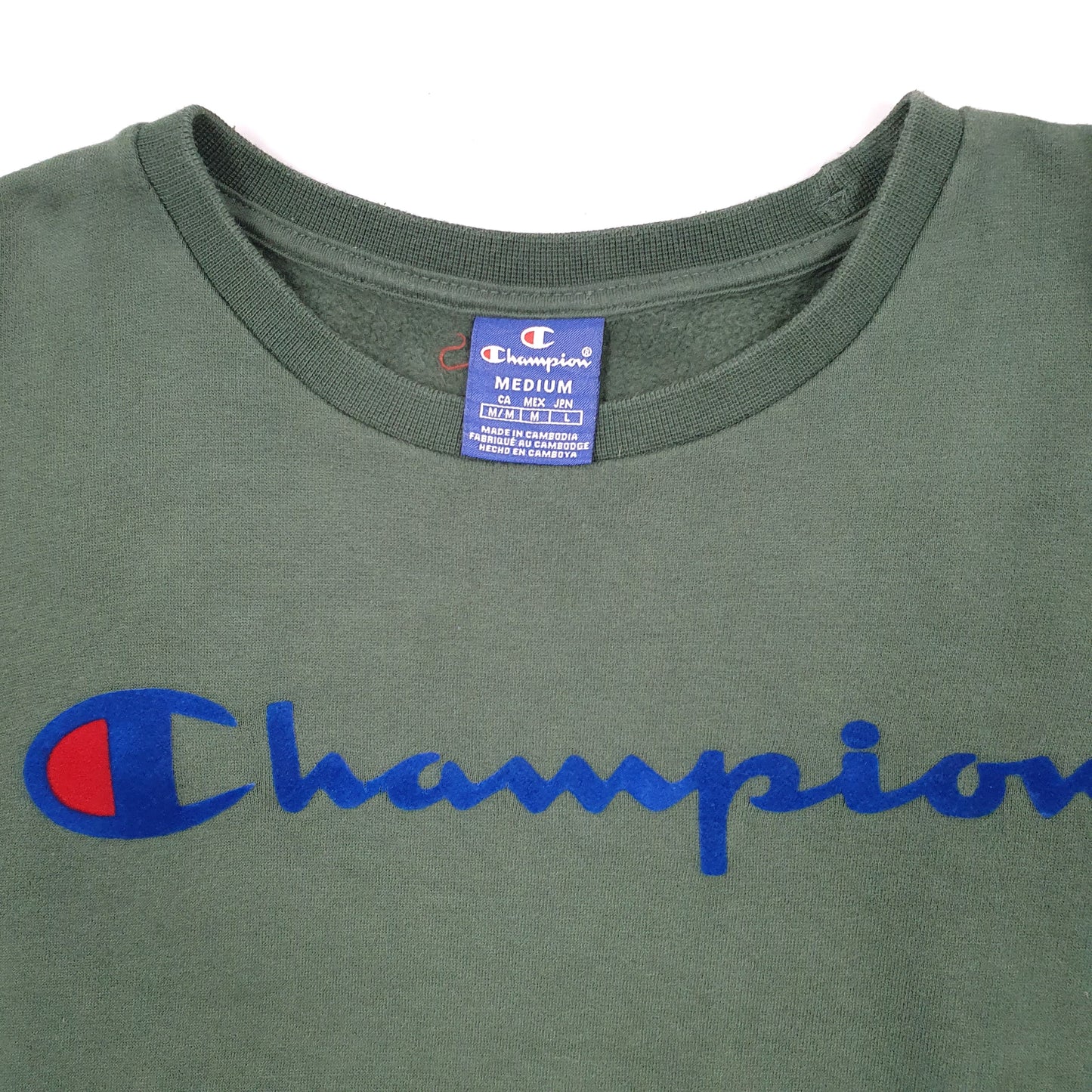 Mens Green Champion  Crewneck Jumper