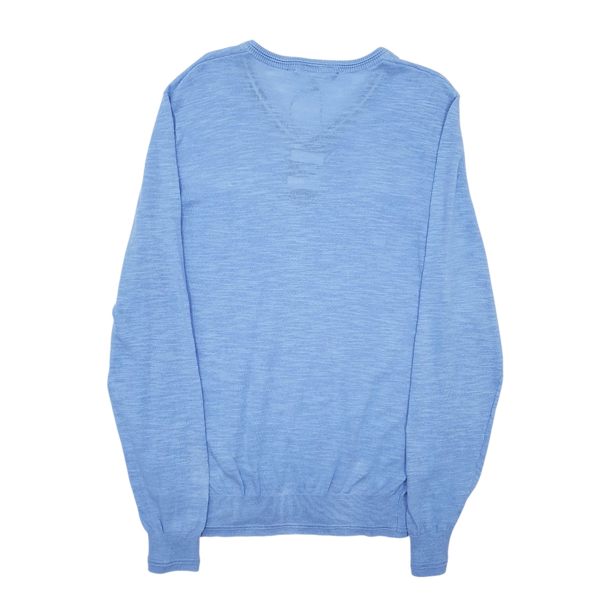 Mens Blue Crew Clothing Company Lightweight V Neck Jumper