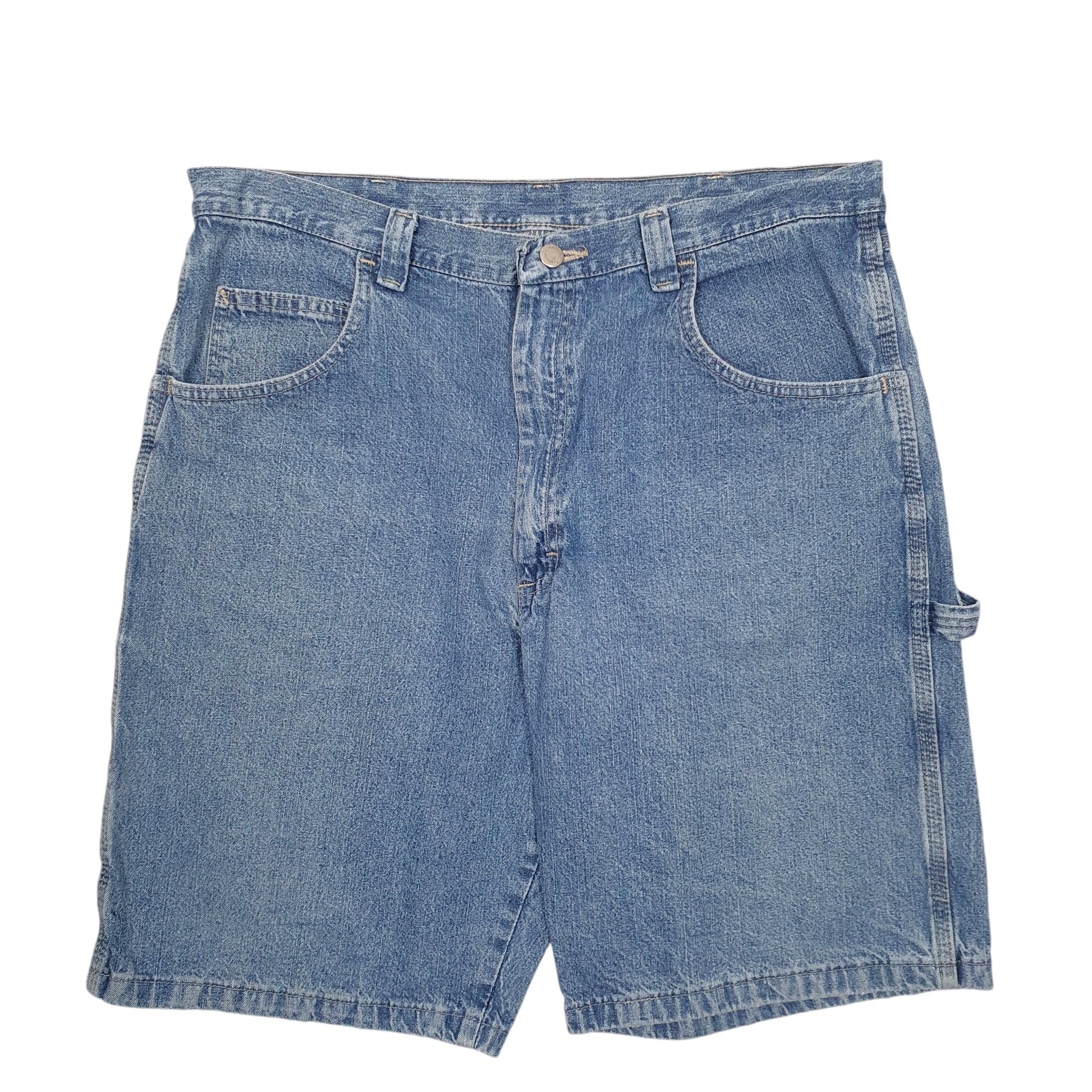 Mens Blue Wrangler Denim Jeans Jorts Carpenter Shorts