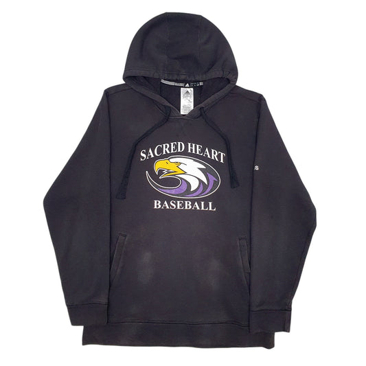 Mens Black Adidas Sacred Heart Baseball Hoodie Jumper