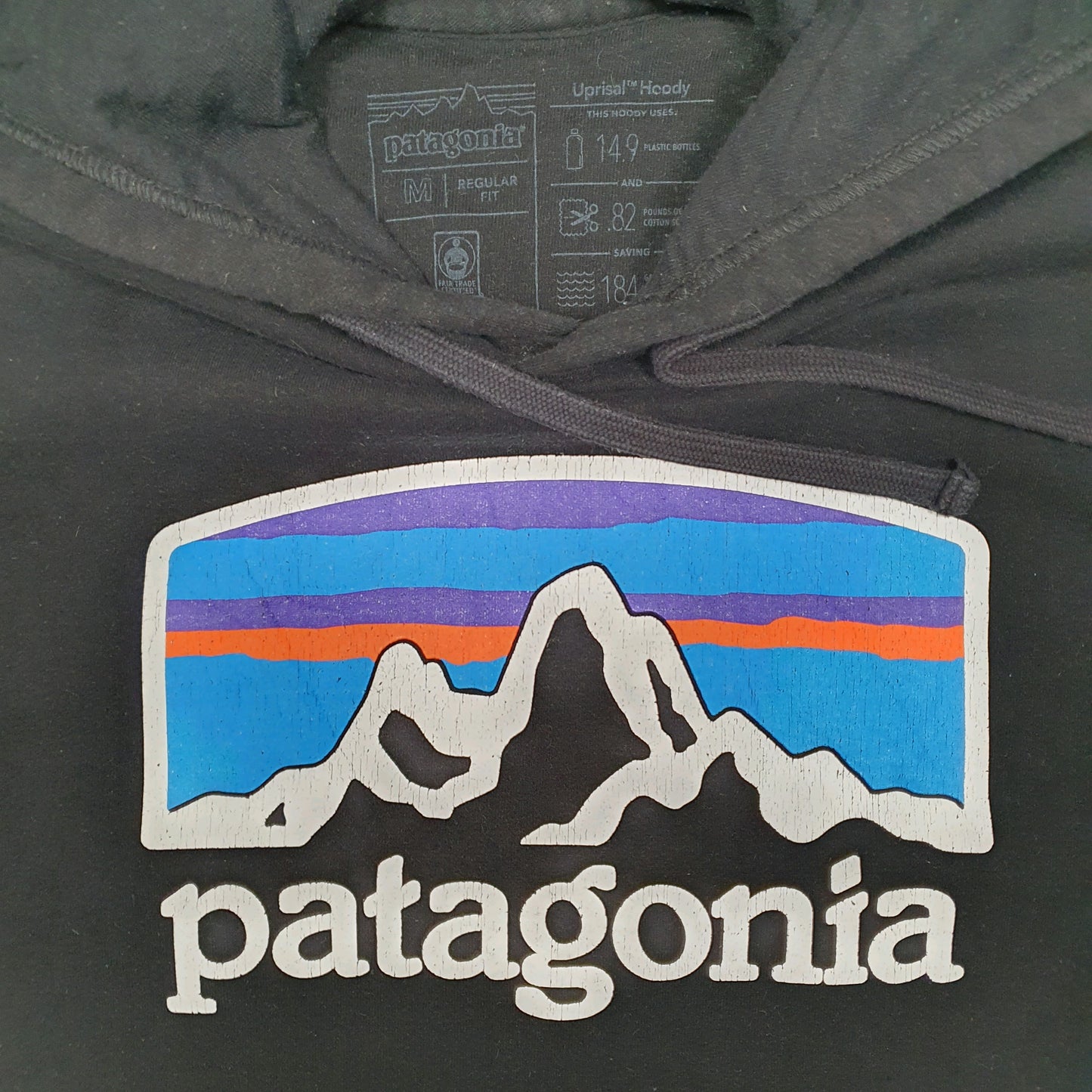 Mens Black Patagonia  Hoodie Jumper