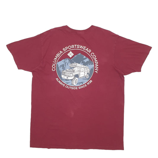 Mens Burgundy Columbia Sportswear  Short Sleeve T Shirt