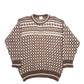 Mens Brown 100% Wool  Crewneck Jumper