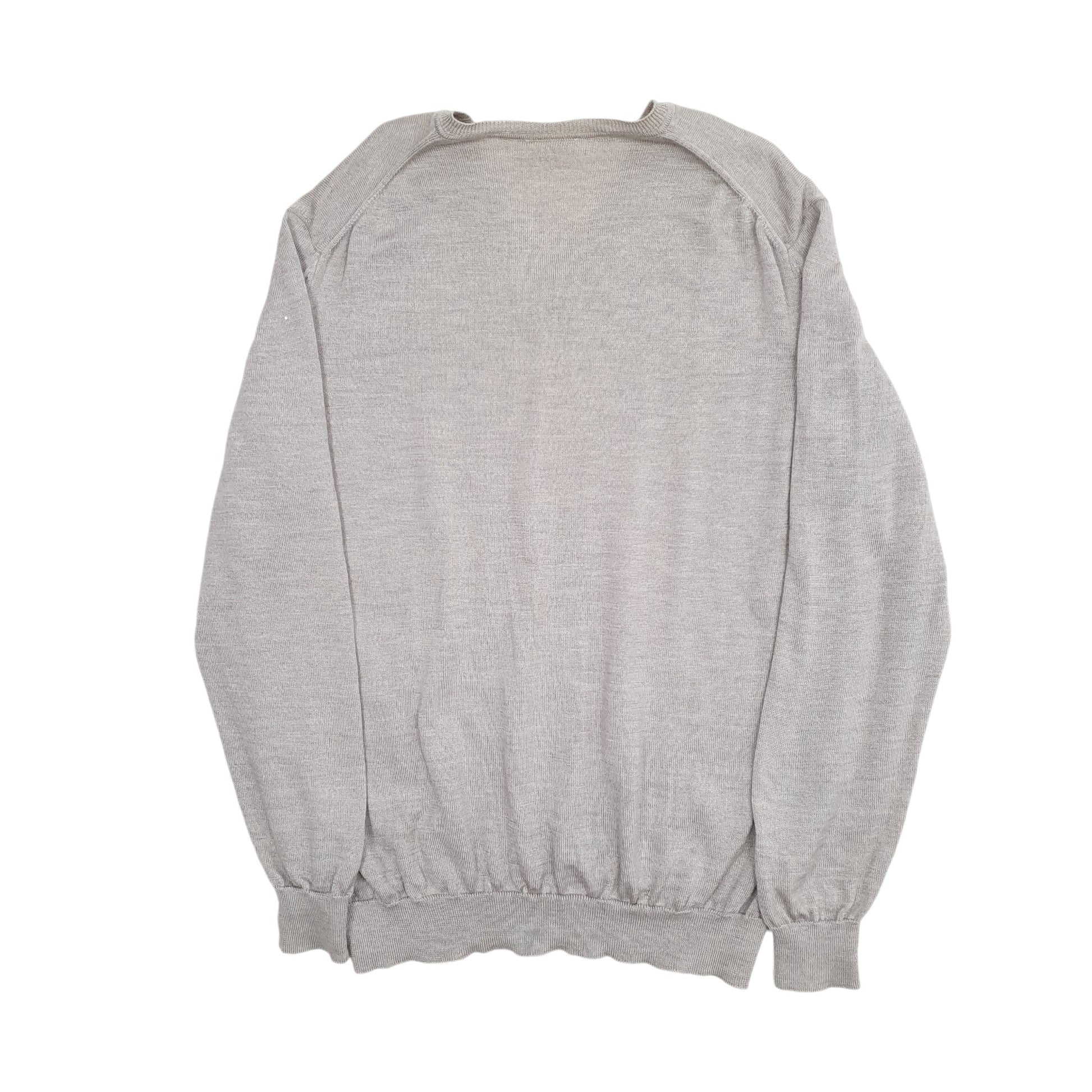 Mens Grey Lacoste V Neck Lightweight V Neck Jumper