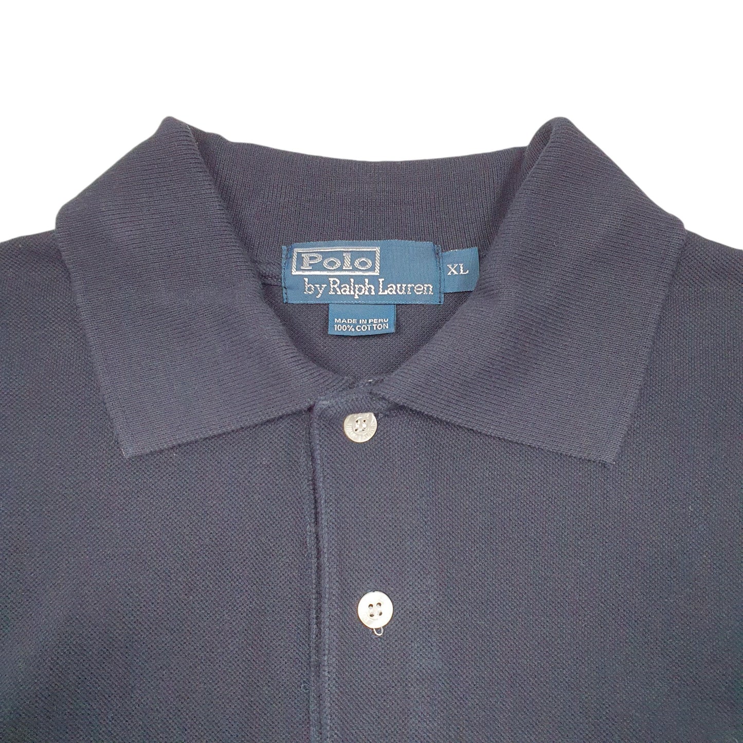 Mens Navy Polo Ralph Lauren Vintage Short Sleeve Polo Shirt