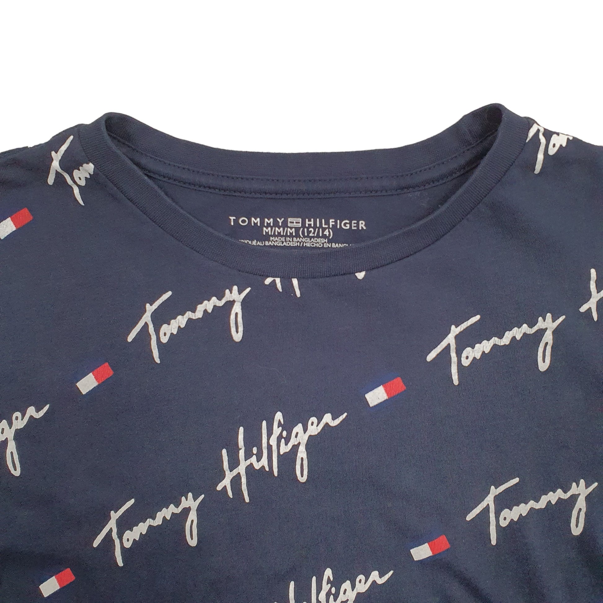 Womens Navy Tommy Hilfiger Spellout Short Sleeve T Shirt