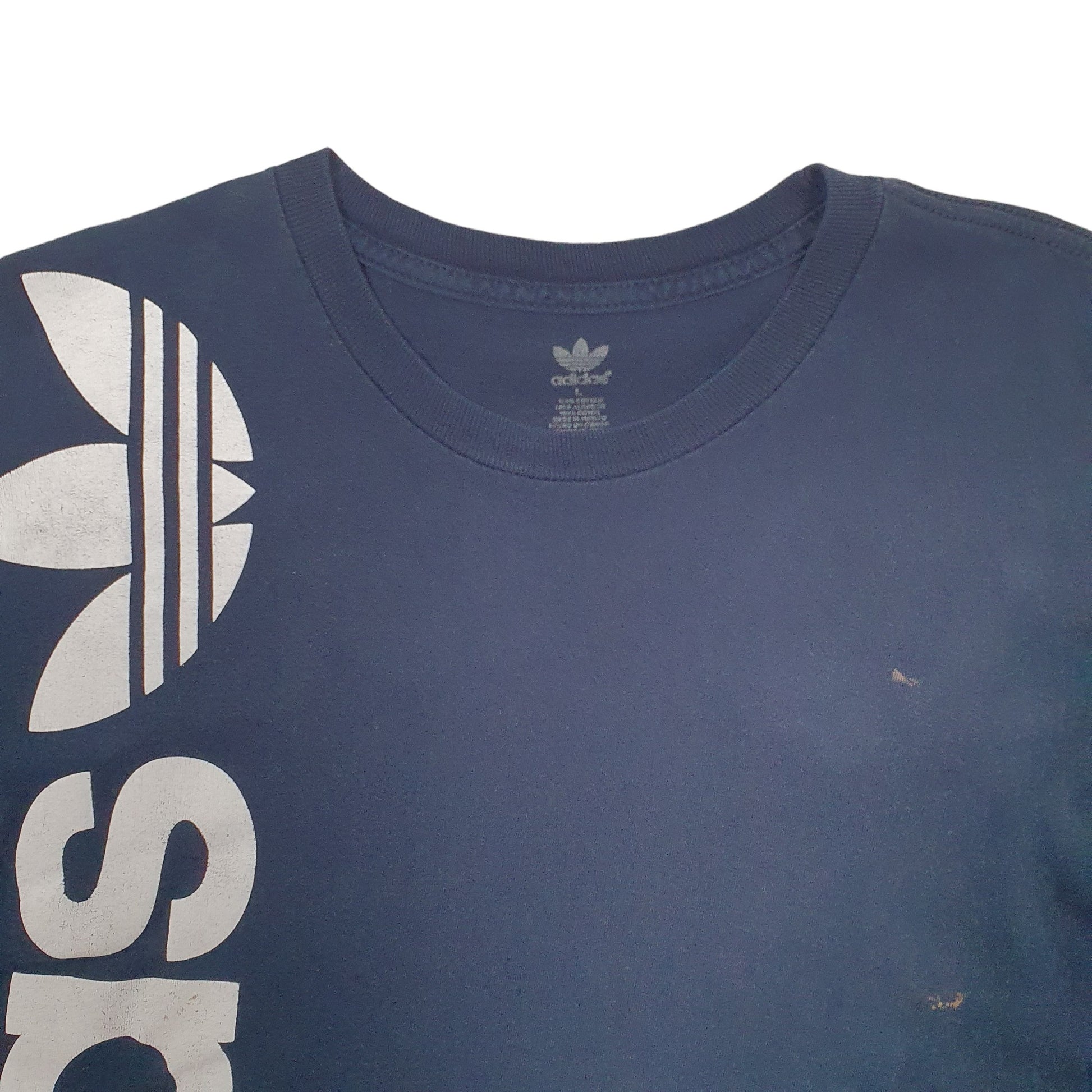 Mens Navy Adidas Spellout Short Sleeve T Shirt