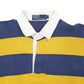 Mens Yellow Polo Ralph Lauren Vintage 90s Rugby Striped Long Sleeve Polo Shirt