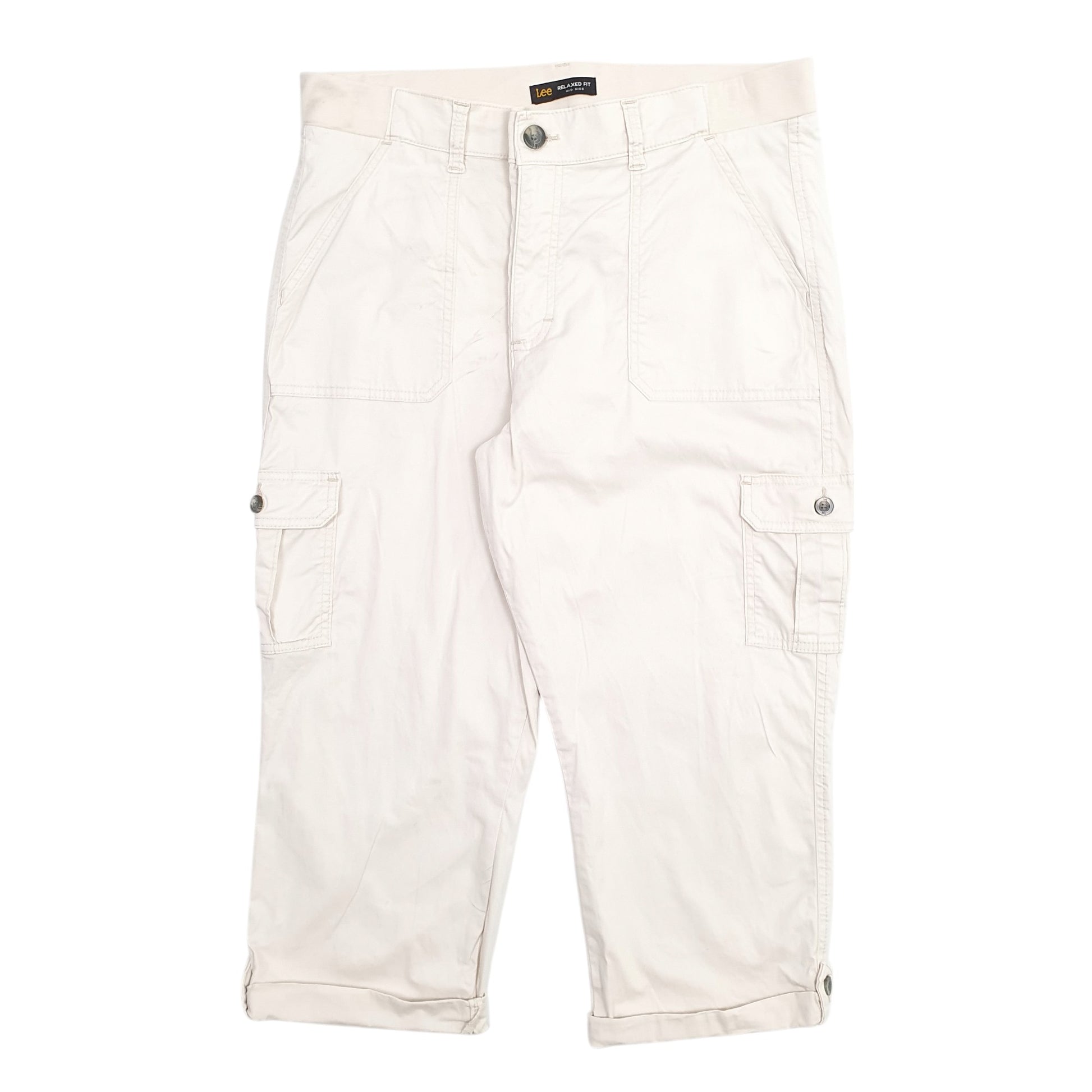 Womens Cream Lee Mid Rise Stretch Fit Chino Trousers