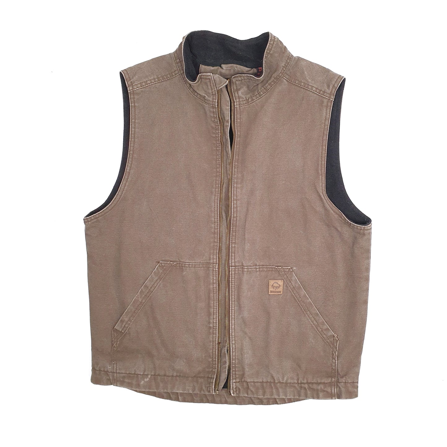 Mens Brown Wolverine Vest Gilet Crewneck Coat