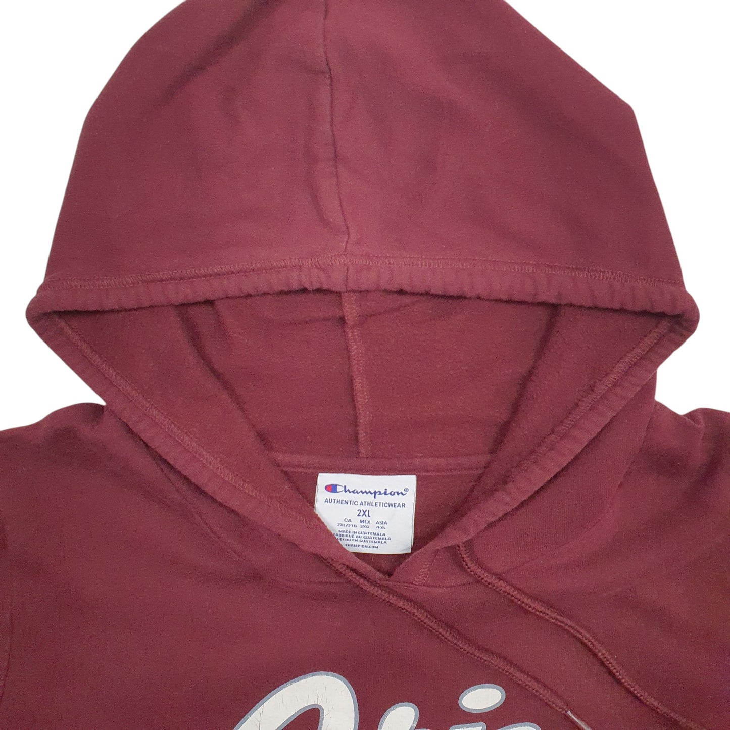 Womens Burgundy Champion Spellout Hoodie Jumper