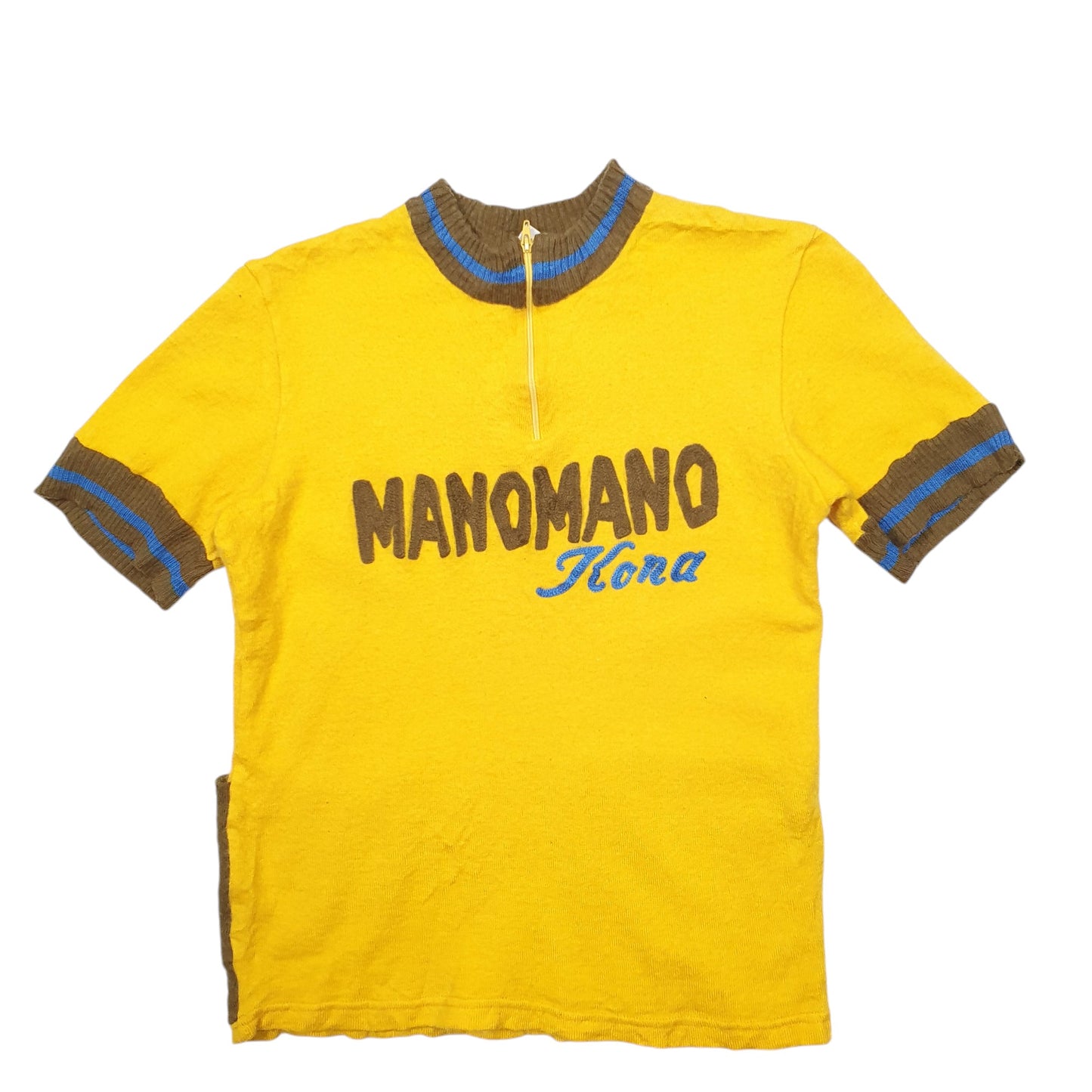 Womens Yellow Parentini Cycling Jersey Manomano Kona Made In Italy Vintage Short Sleeve T Shirt