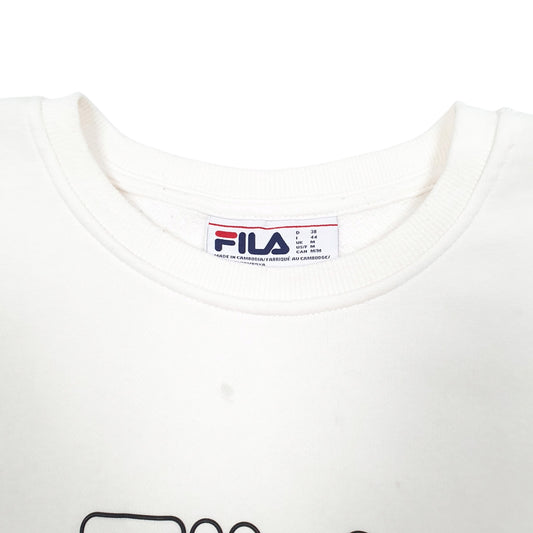 Mens Cream Fila Spellout Crewneck Jumper