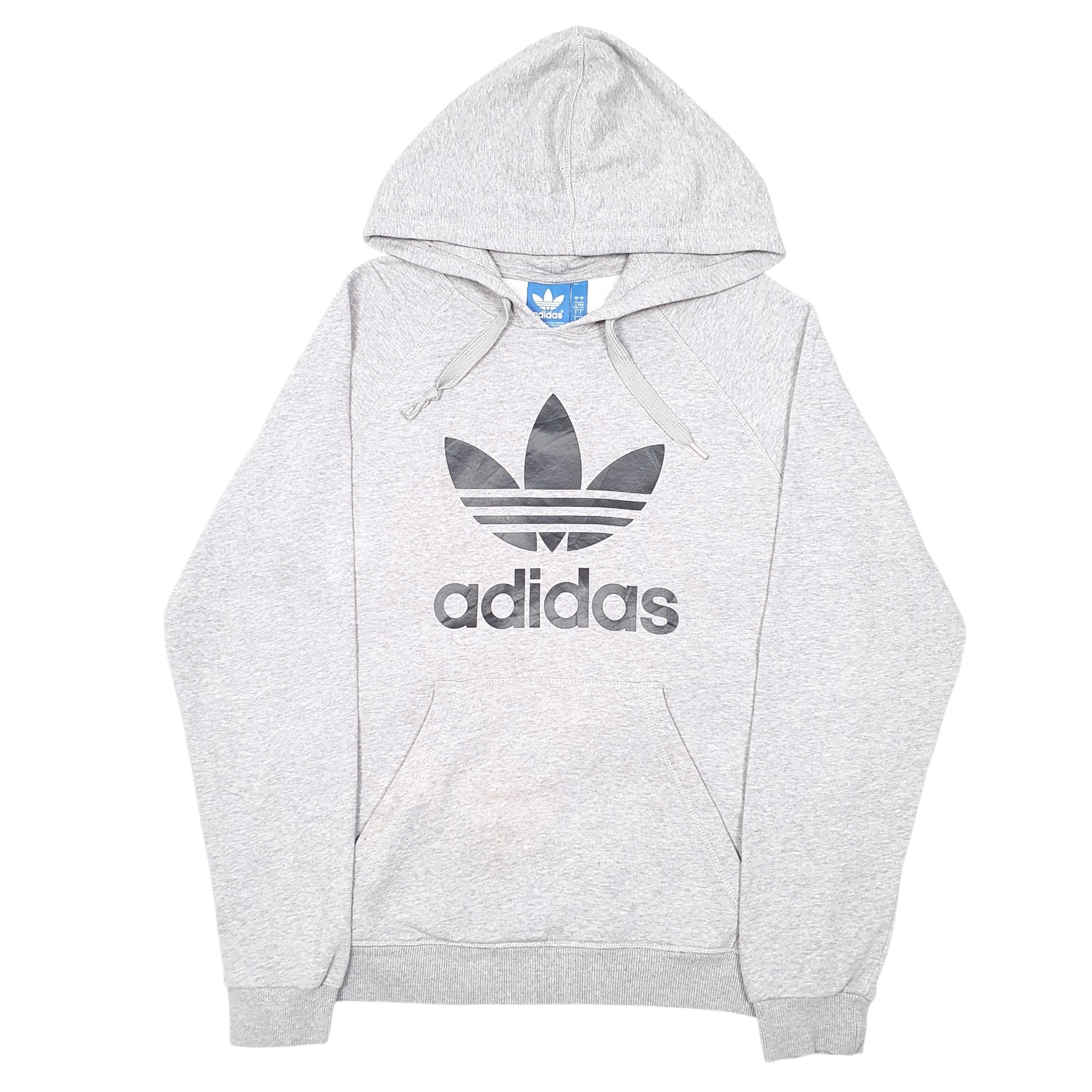 Womens Adidas Grey Hoodie Spellout Jumper L Bundl Clothing