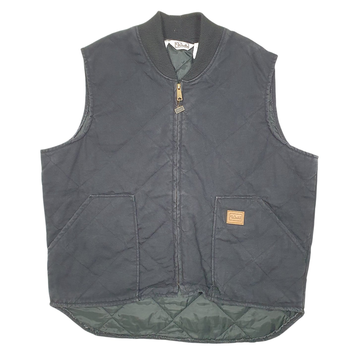 Mens Black Walls Workwear Quilted Insulated Vest  Coat