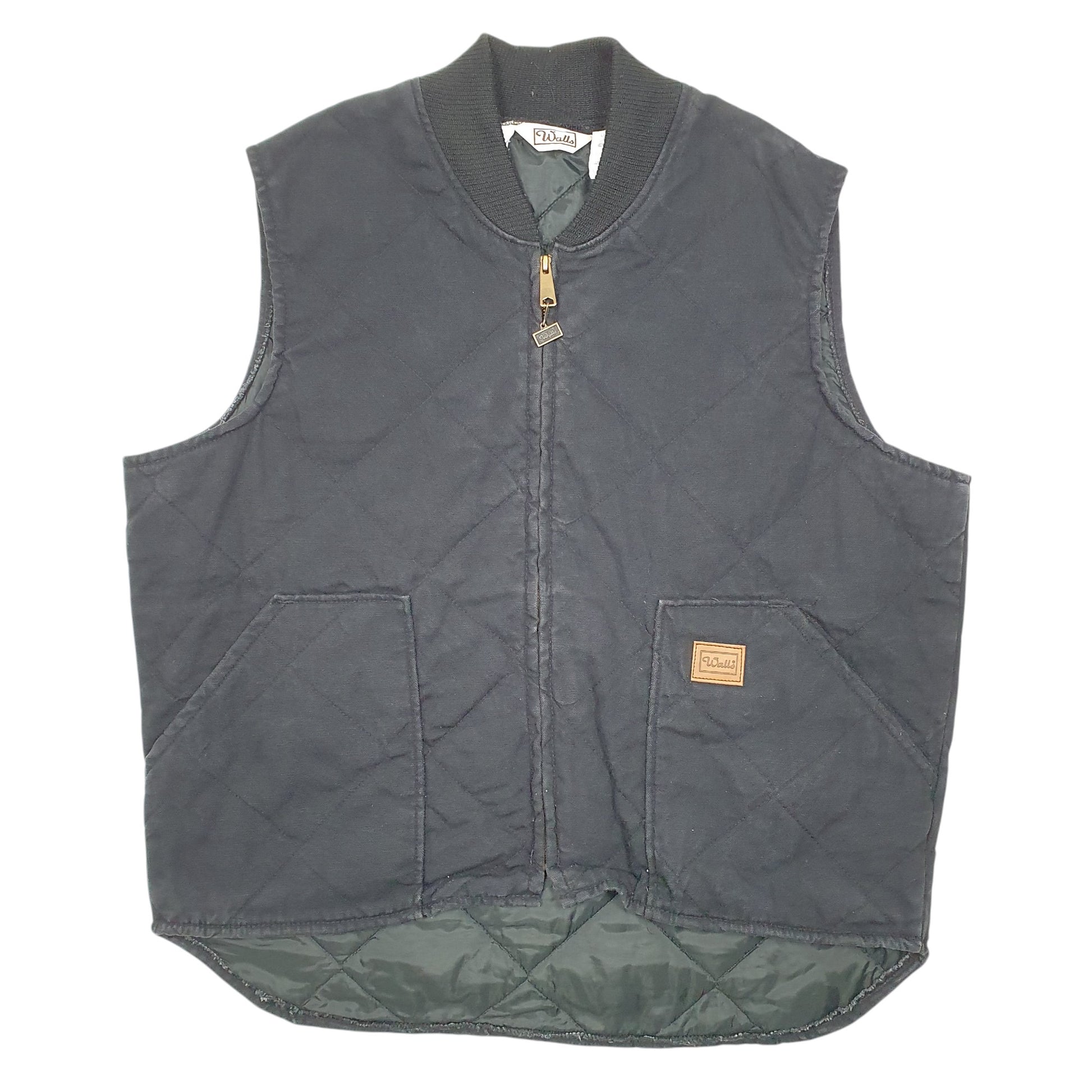 Mens Black Walls Workwear Quilted Insulated Vest  Coat