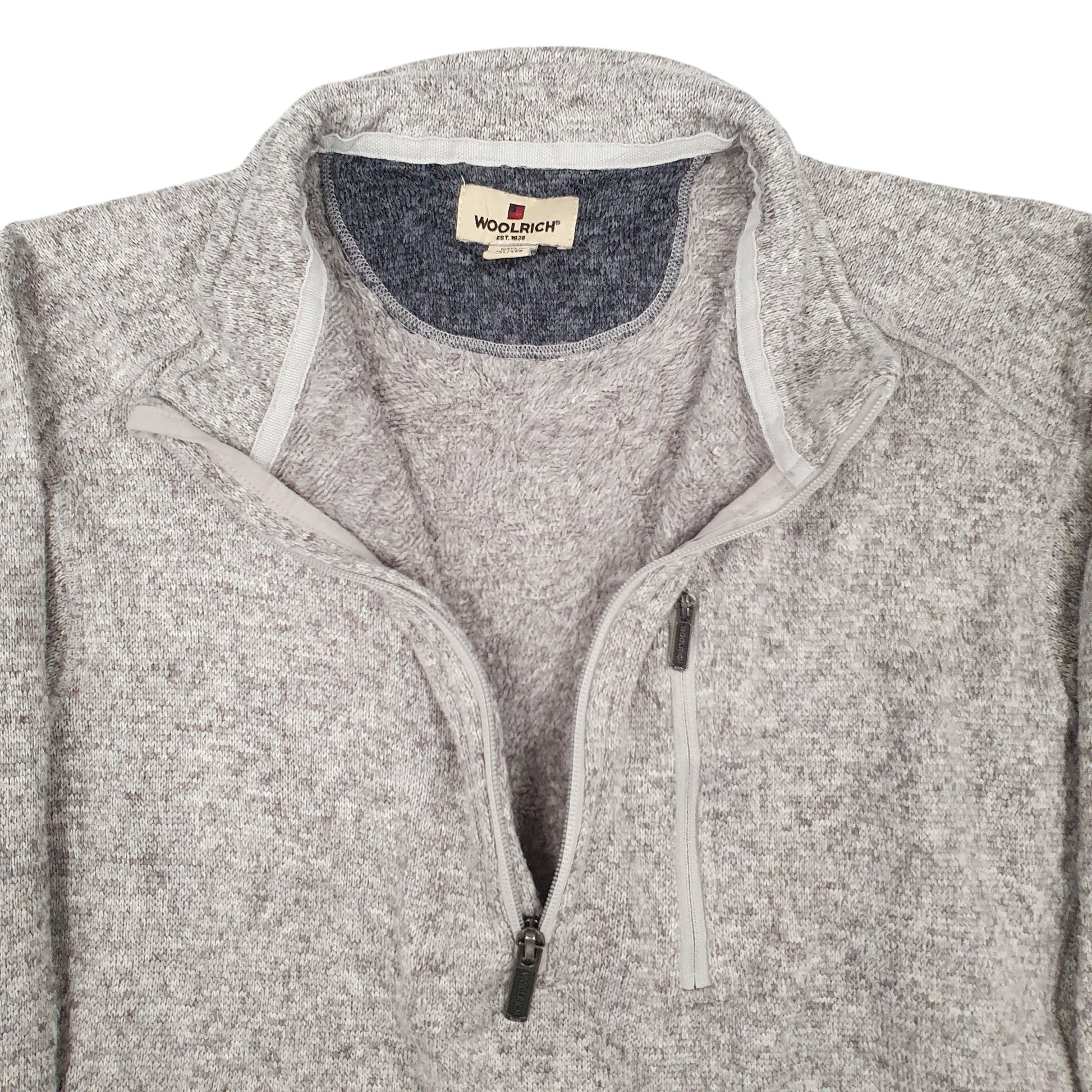 Mens Grey Woolrich  Quarter Zip Jumper