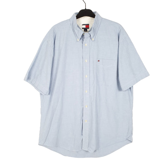 Mens Blue Tommy Hilfiger Oxford Short Sleeve Shirt