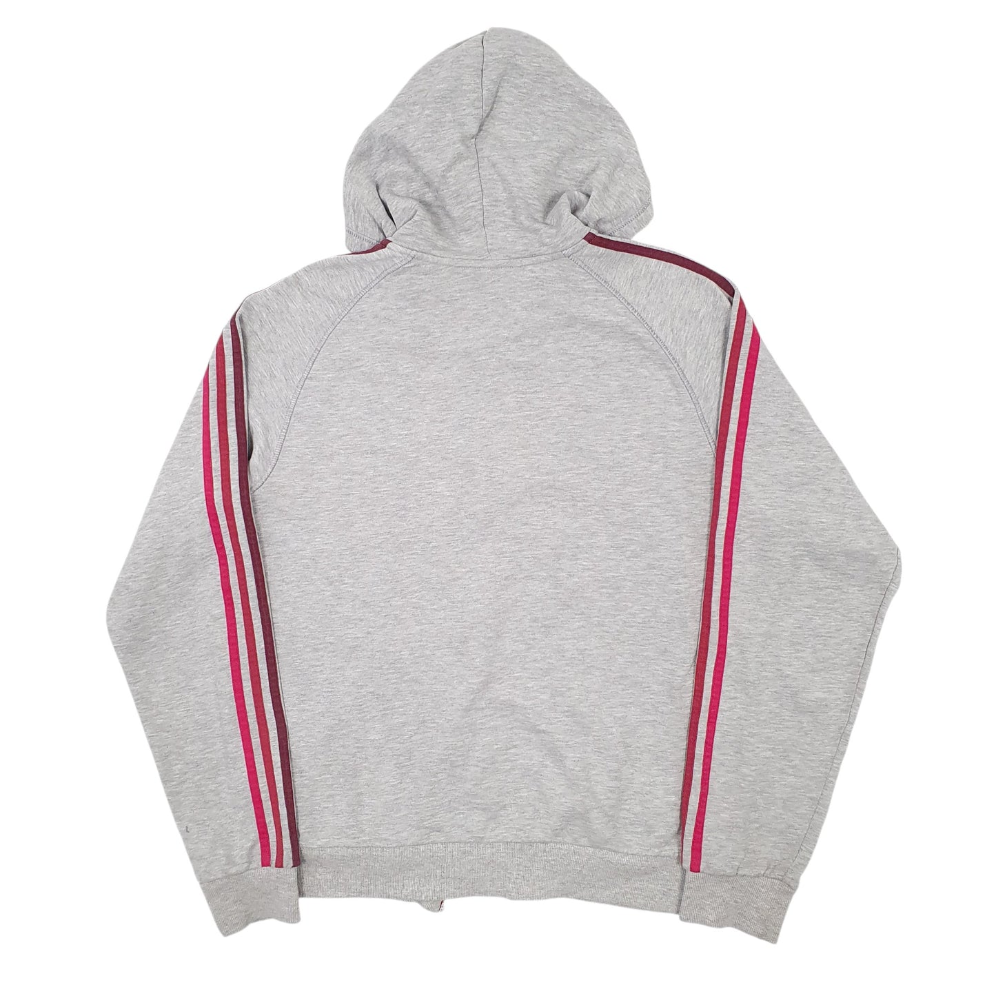 Mens Grey Adidas Hoodie Tracksuit Top Full Zip Jumper