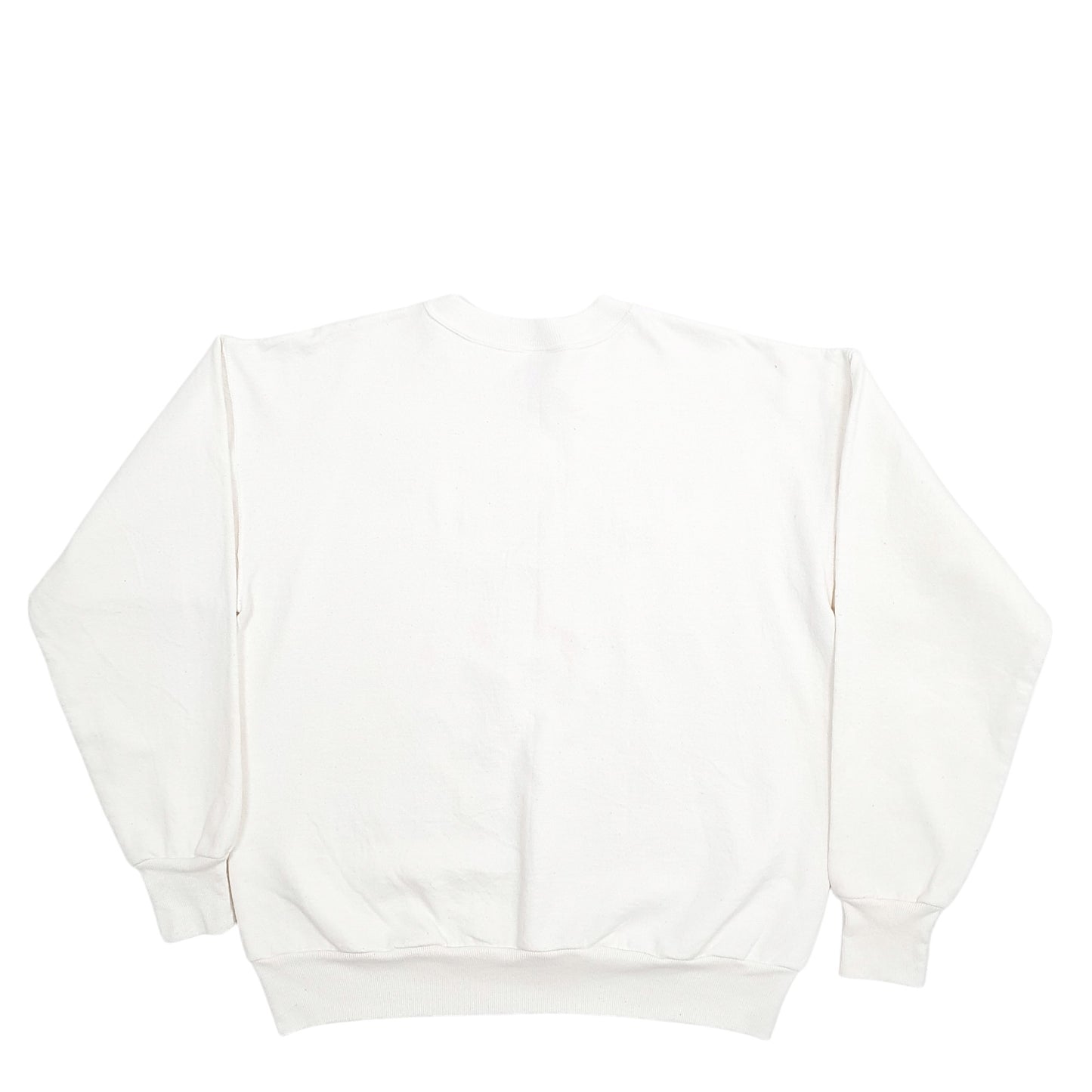 Mens Cream Hanes Galt California Spellout Made In USA Crewneck Jumper