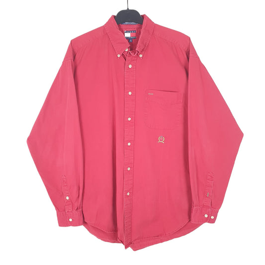 Mens Red Tommy Hilfiger  Long Sleeve Shirt