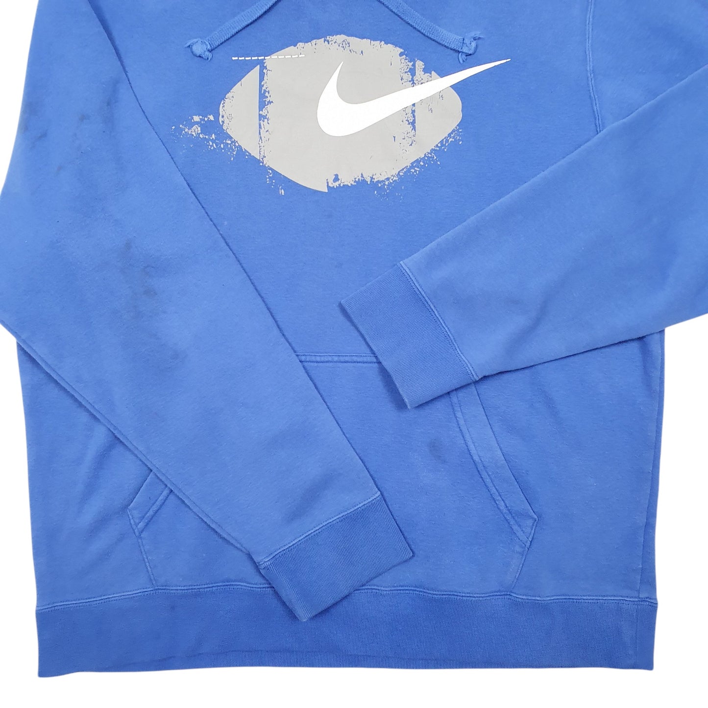 Mens Blue Nike Performance Swoosh Football Hoodie Jumper