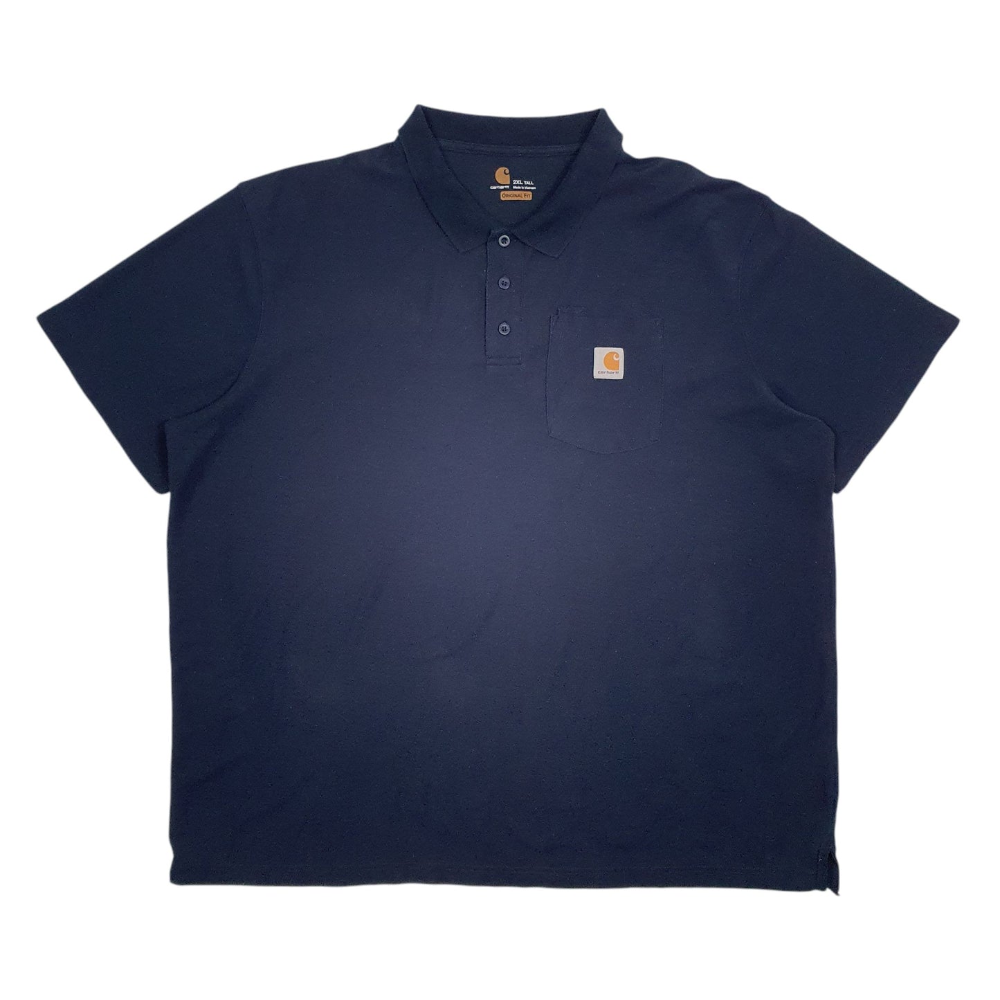 Mens Navy Carhartt Original Fit Short Sleeve Polo Shirt