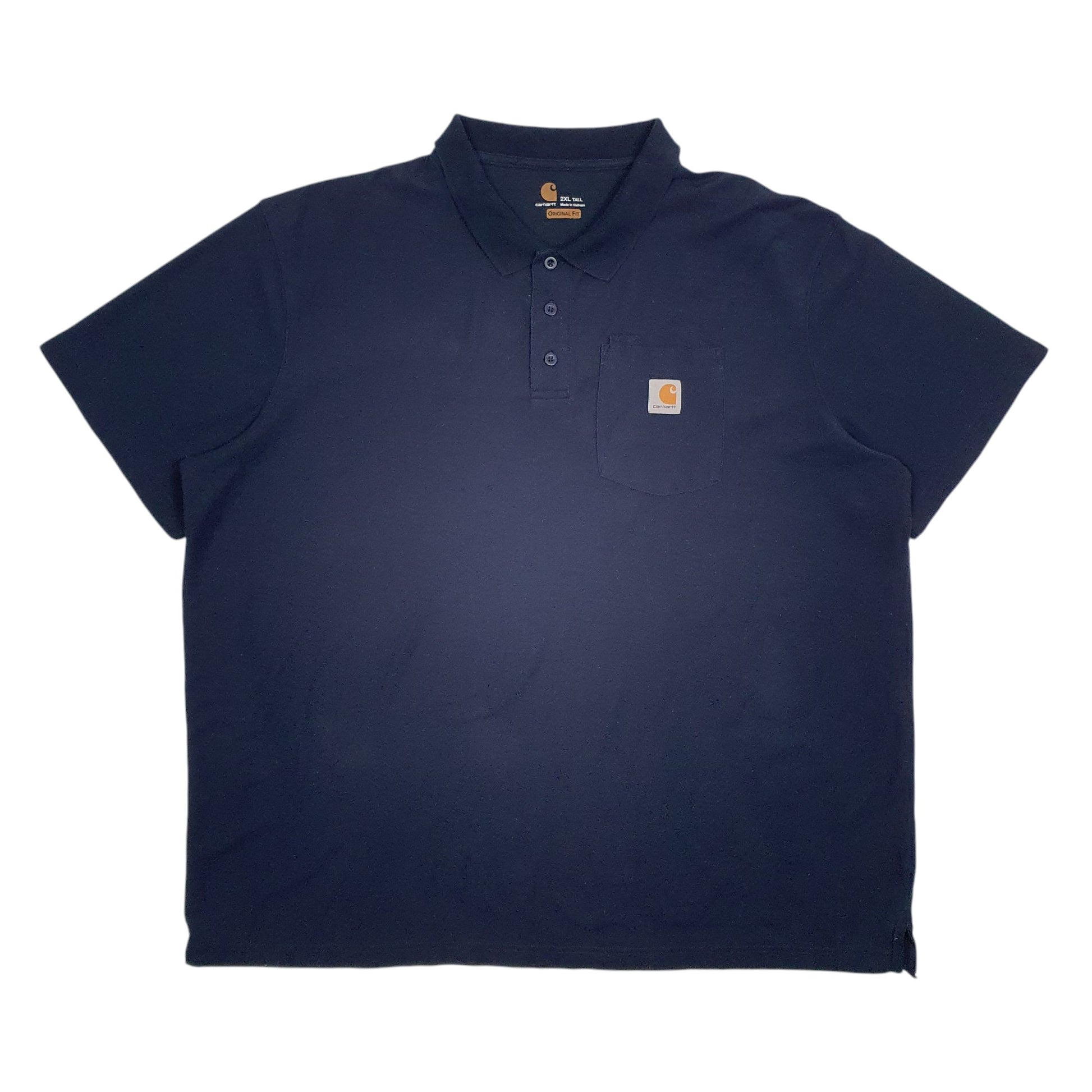 Mens Navy Carhartt Original Fit Short Sleeve Polo Shirt
