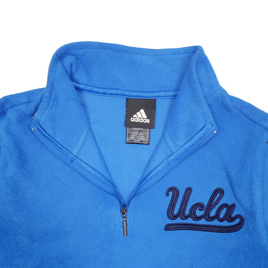 Womens Blue Adidas UCLA Quarter Zip Jumper